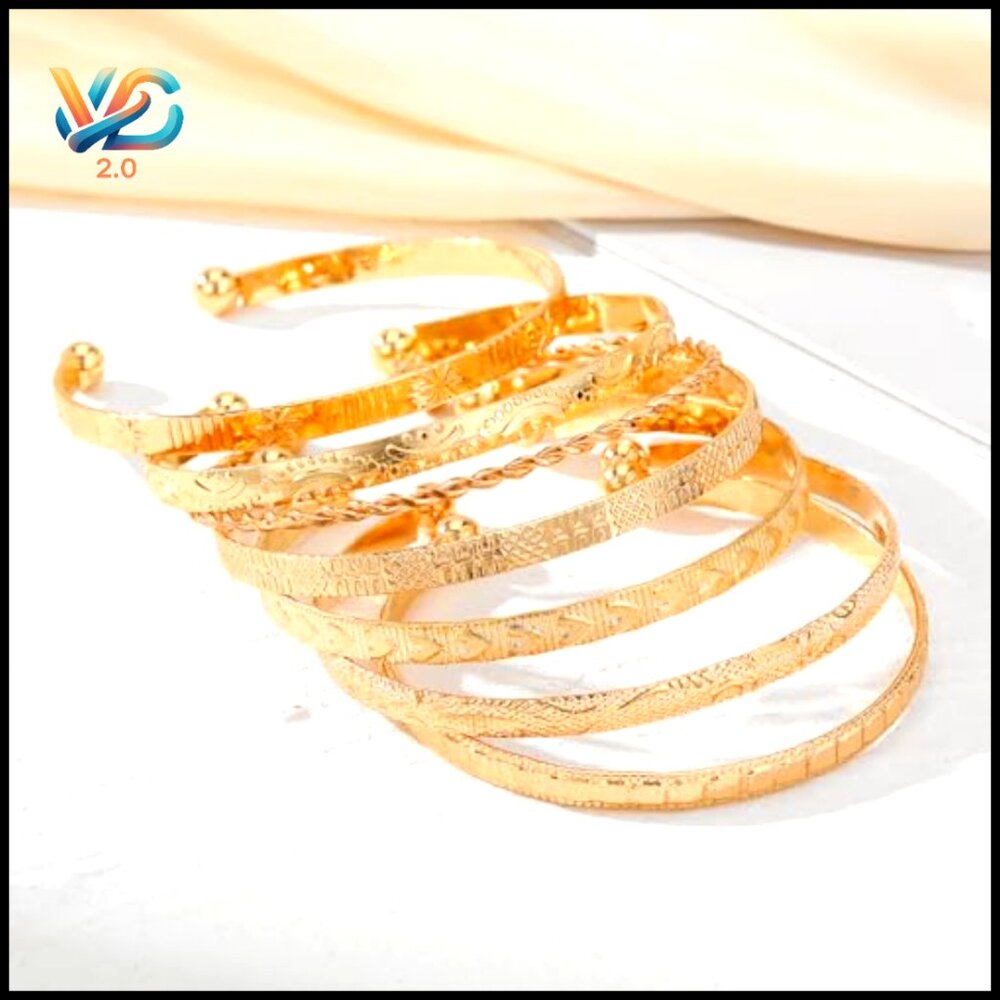 Adjustable Boho Bangle Bracelet Set Stackable Cuf… - image 5